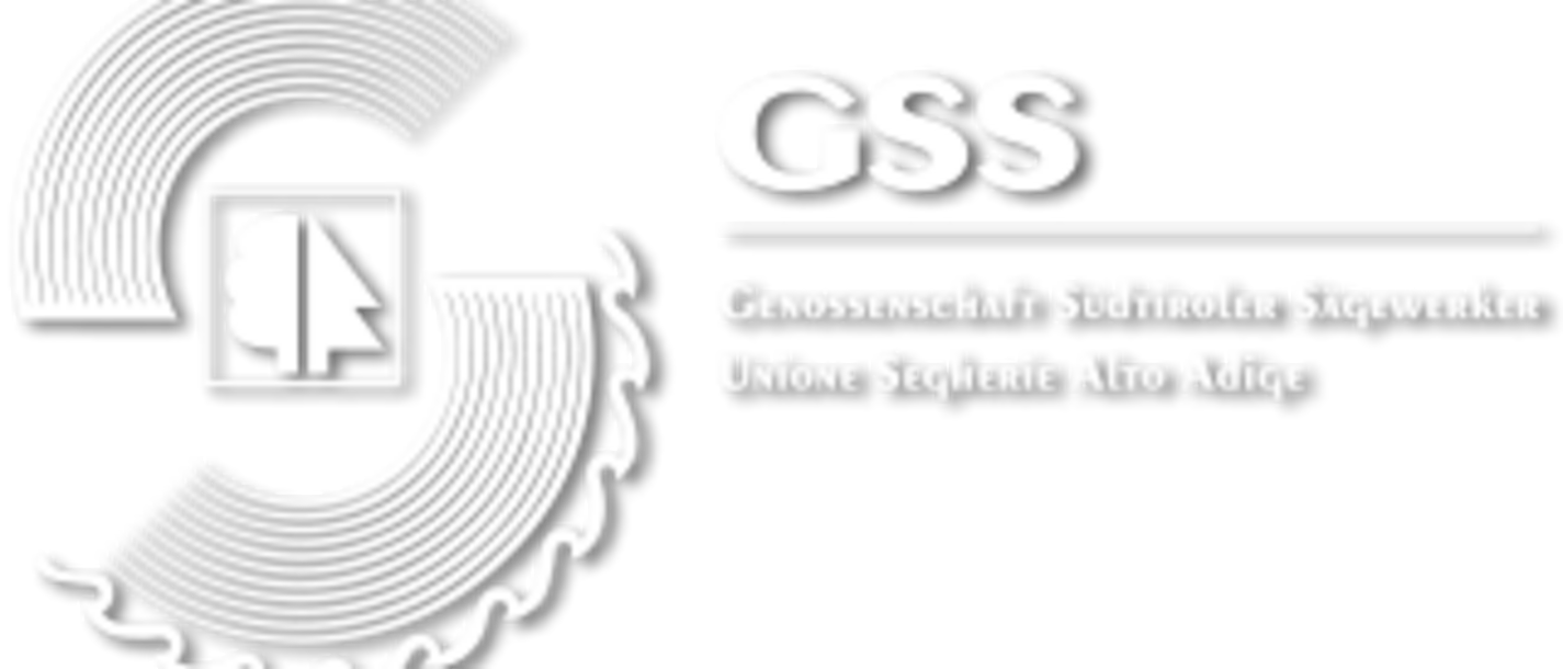 Sägewerker und Verpackungshersteller Logo der Genossenschaft Südtiroler Sägewerker mit Sägeblatt und Baum