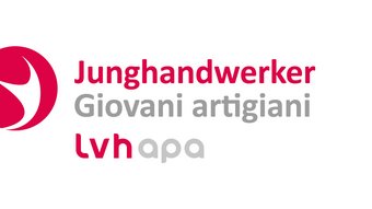 Downloads Logo von Junghandwerker mit rotem Symbol und Text in Rot und Grau