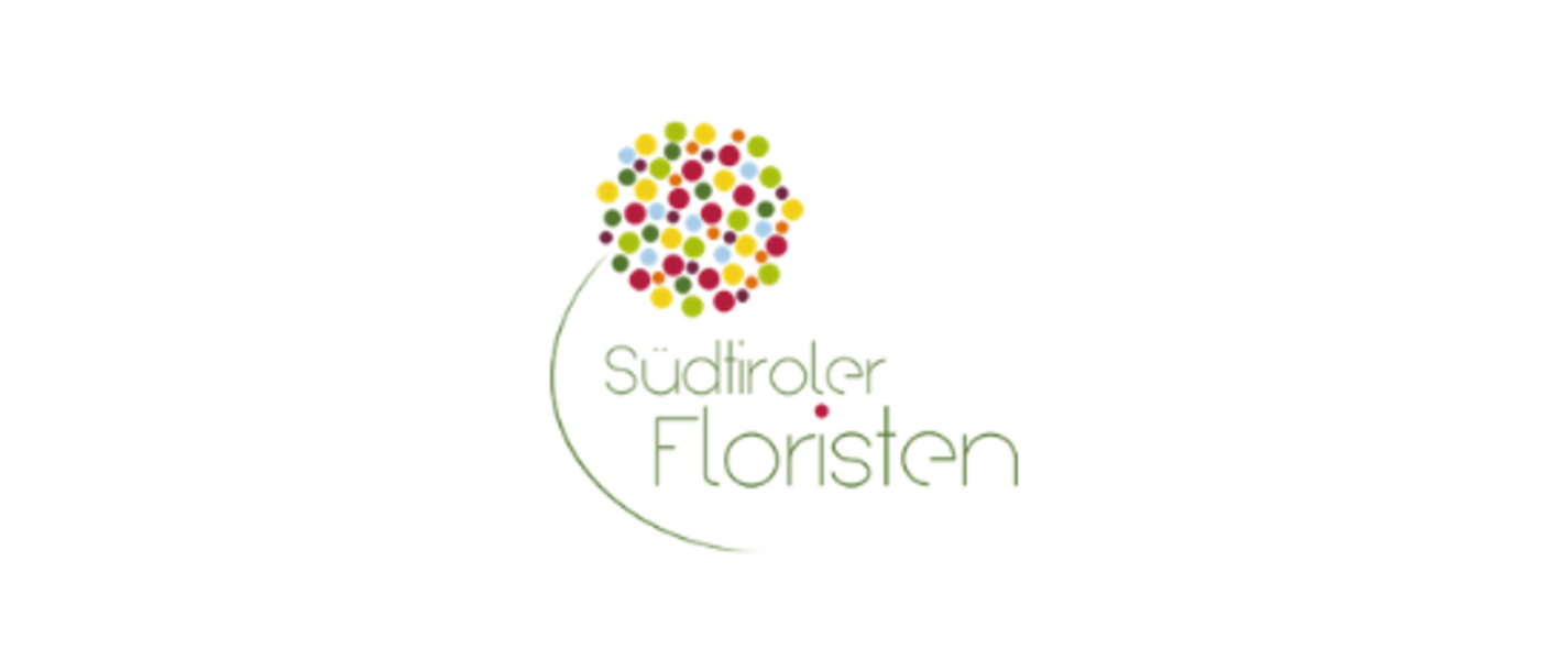 Floristen Logo der Südtiroler Floristen mit stilisierter bunter Blume